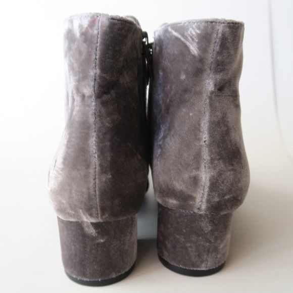 JOIE Silver Fenellie velvet Block Heel Booties - Picture 6 of 8